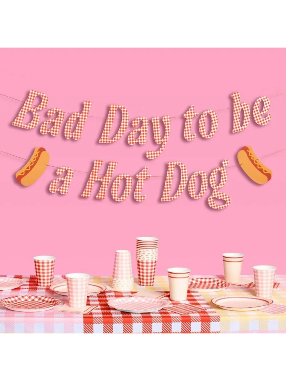Hot Dog Banner for Cookout Party | BBQ Decor, Summer Celebration, July 4th Fun